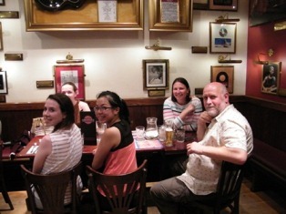 summer school students at the restaurant